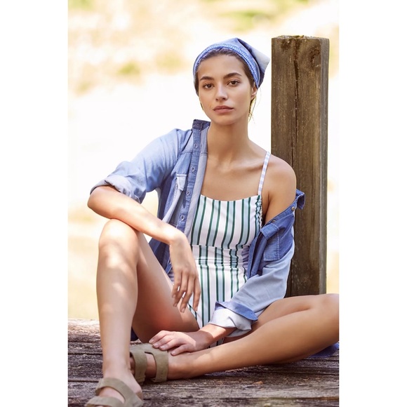 Anthropologie Maeve Striped One-Piece Swimsuit - Picture 5 of 8